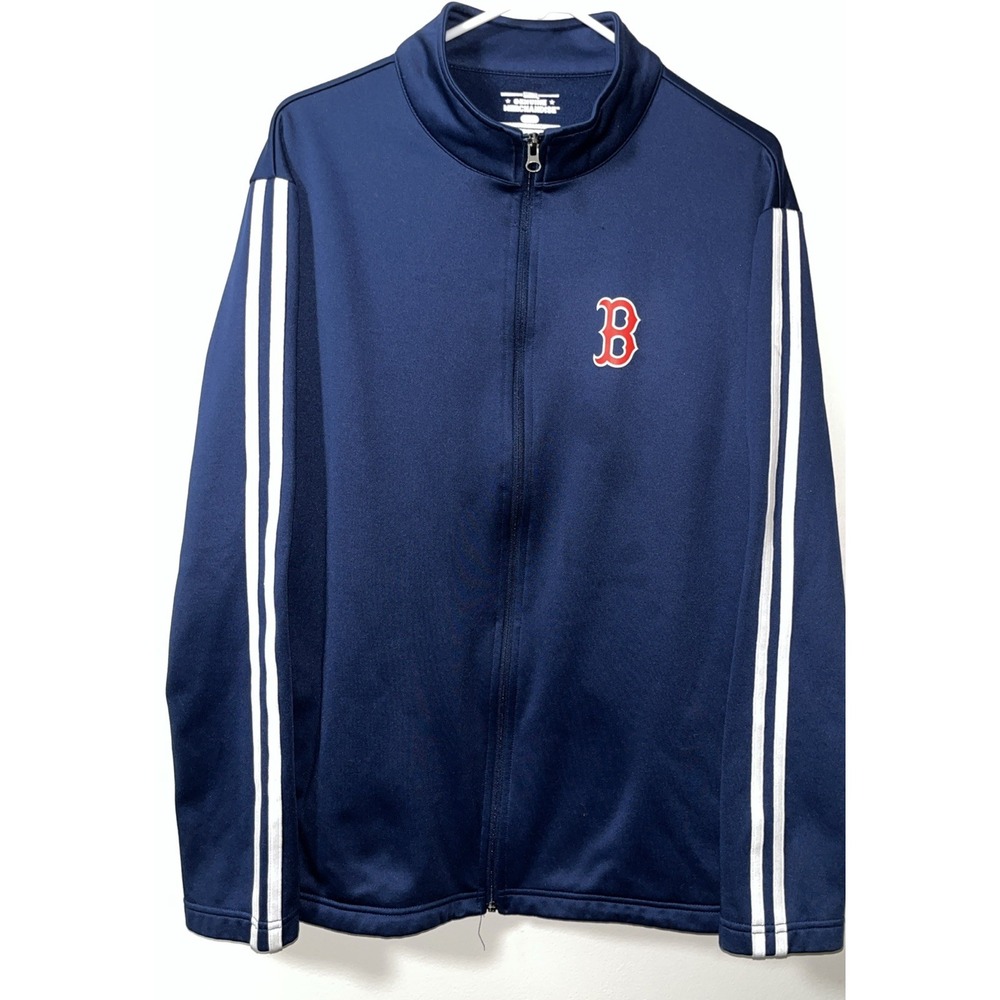 Boston Red Socks Men's Lightweight Jacket L Genuine MLB Blue White Racing Stripe